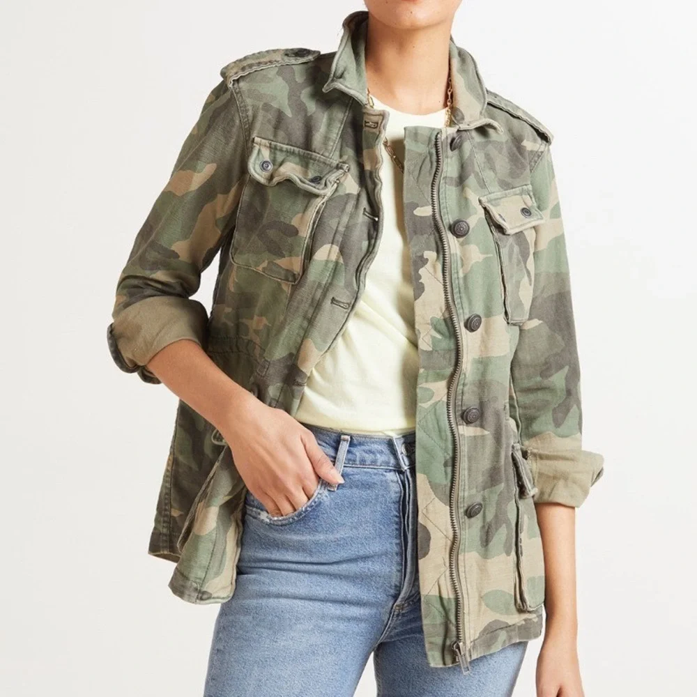 Free People utility camo jacket, Color: Camo, Size: Medium - Picture 1 of 4